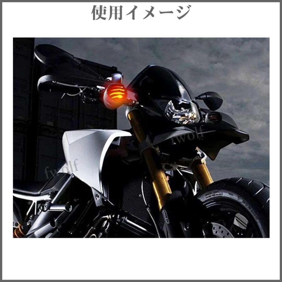 LED バードゲージ ウインカー バイク SR400 ドラッグスター ハーレー TW200 TW225 マグナ モンキー スティード 汎用品 4個セット 12V 汎用｜fnina｜04