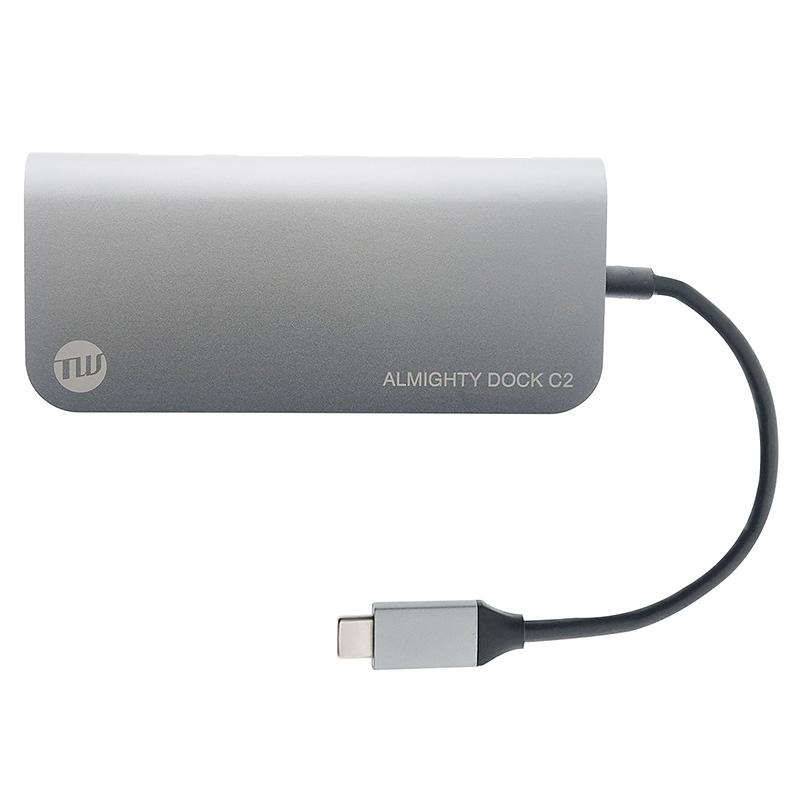 チューンウェア USBハブ ALMIGHTY DOCK C2 TUN-OT-000041 シルバー TUNEWEAR ALMIGHTY DOCK C2 Ethernet HDMI 4K Mini DisplayPort 4K PD対応 USBハブ ドッキングステーション 全2種