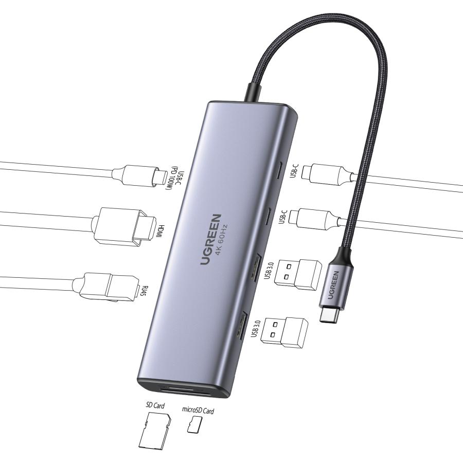UGREEN UGREEN Revodok 9-in-1 USB-C ハブ 15375 : FOCAL POINT DIRECT