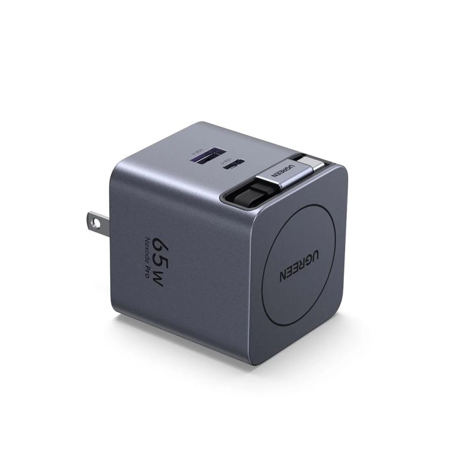 UGREEN UGREEN 65W GaN巻き取り式ケーブル付き急速充電器 65824