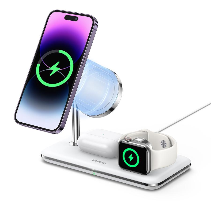 UGREEN 3-in-1 ワイヤレス充電器 おまけ UGREEN UGREEN 3-in-1 ワイヤレス充電器 90326 : FOCAL POINT DIRECT