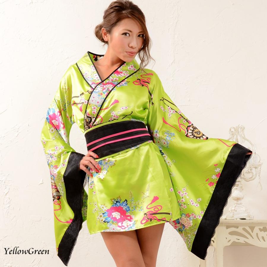 和柄ミニ着物ドレス 和柄 衣装 ダンス よさこい 花魁 コスプレ キャバ