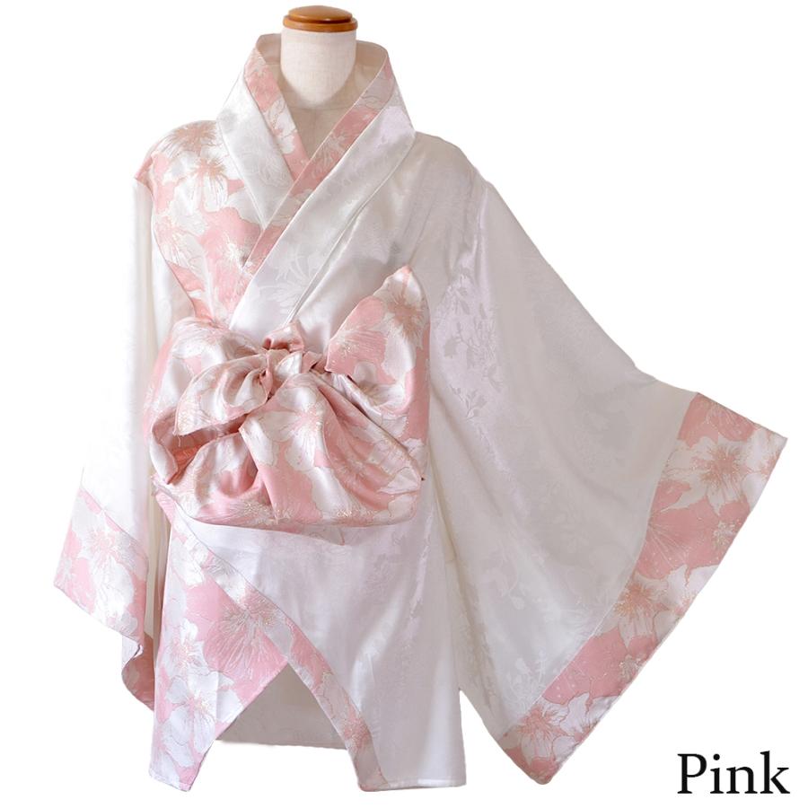 【高級ライン】【2点セット】淡彩 花柄 帯 花魁 着物 ドレス コスプレ ハロウィン キャバドレス_18