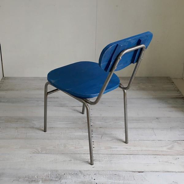 ダイニングチェア 木製 おしゃれ スチール脚 ラウンド 青 ブルー