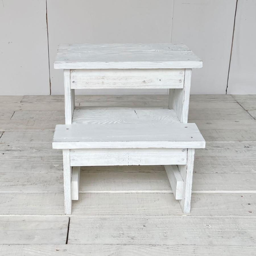 専用ハンドメイド　踏み台 踏み台 2段 木製 おしゃれ ホワイト 白 ハンドメイド家具