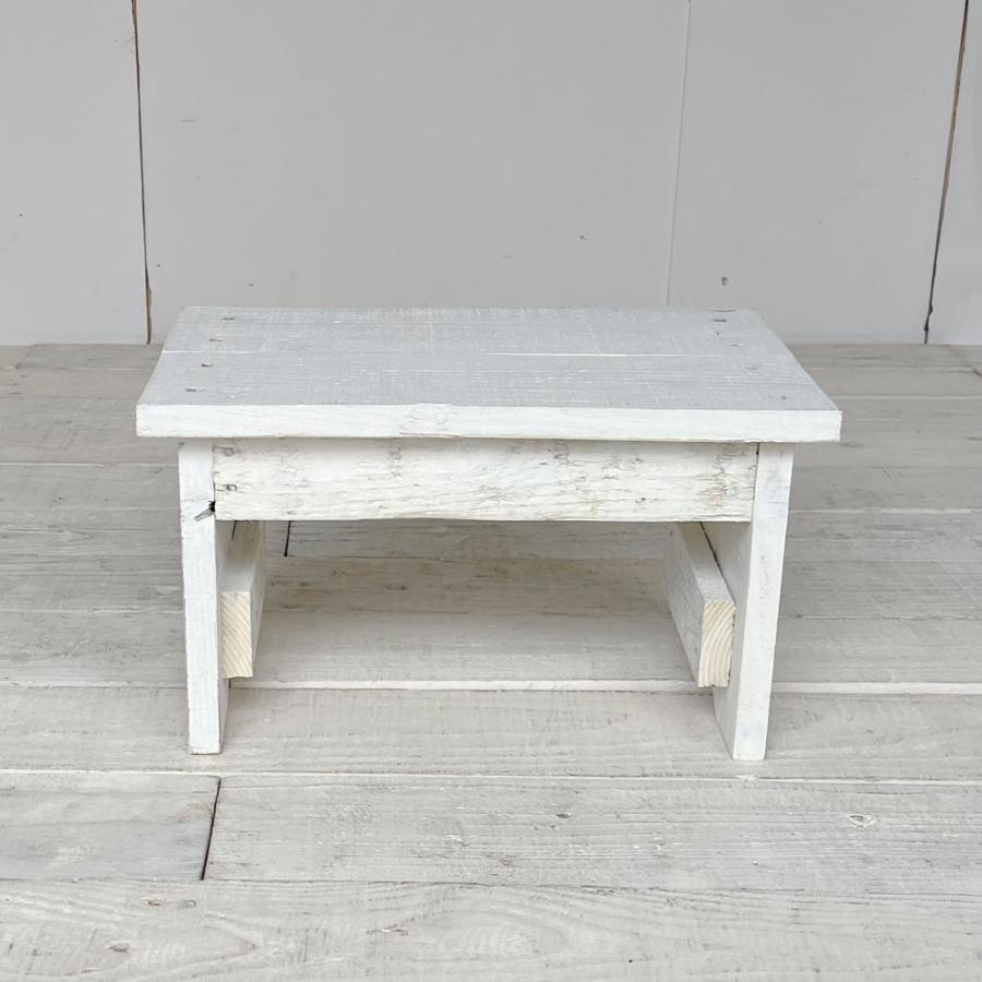 踏み台 1段 木製 おしゃれ ホワイト 白 ハンドメイド家具 リサイクル