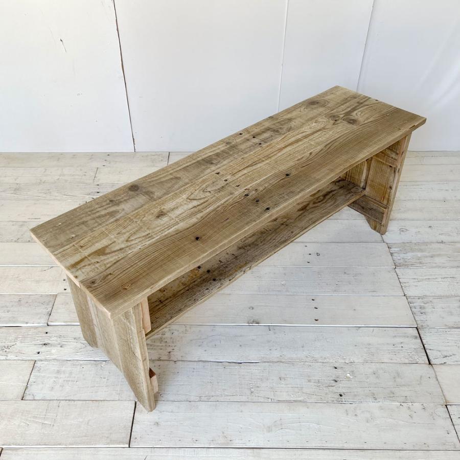 ベンチ 木製 Lワイド 木製ベンチ 棚付き おしゃれ 北欧 ハンドメイド