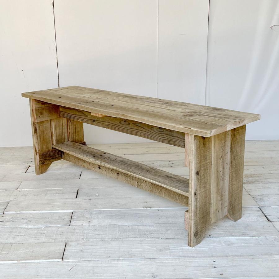 ベンチ 木製 Lワイド 木製ベンチ 棚付き おしゃれ 北欧 ハンドメイド