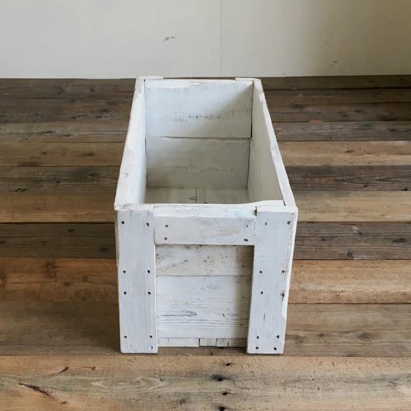アンティークボックス 幅28-2 ホワイト 木製ボックス リサイクルウッド