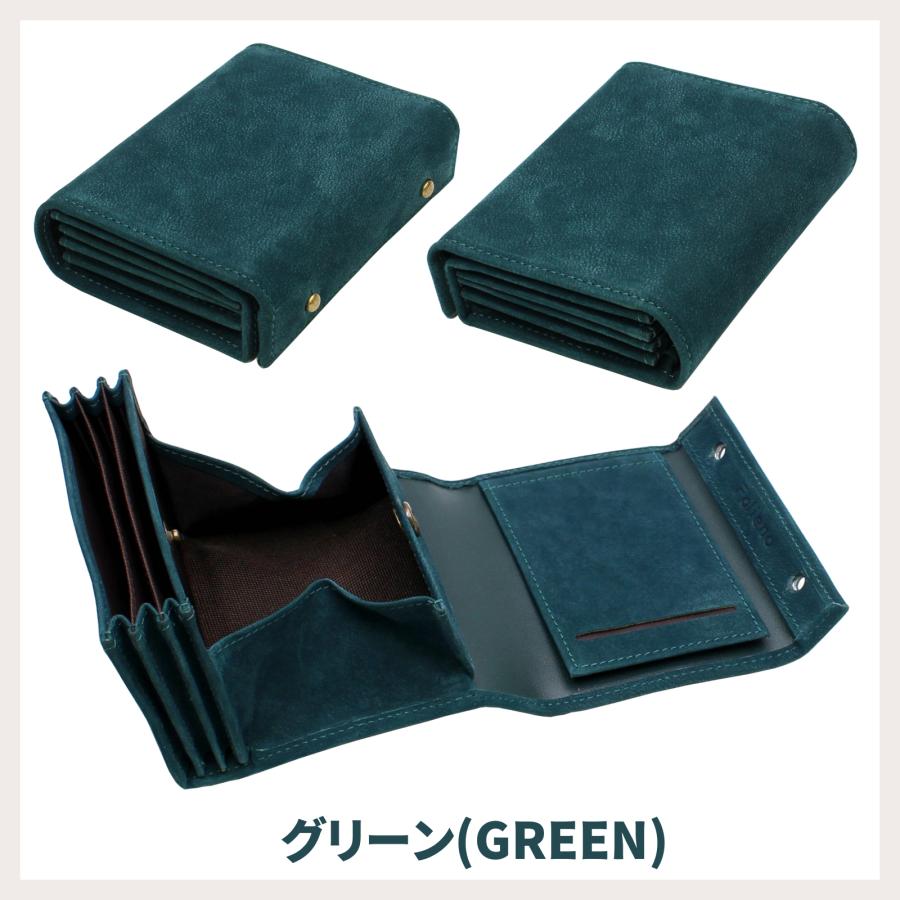 二つ折り財布 メンズ 本革 日本製 縦型 ブランド 訳あり 小銭入れあり 財布 二つ折り 三つ折り 名入れ無料 コンパクト 緑 キャメル p25 p30 foglie Folieno 爆買の画像