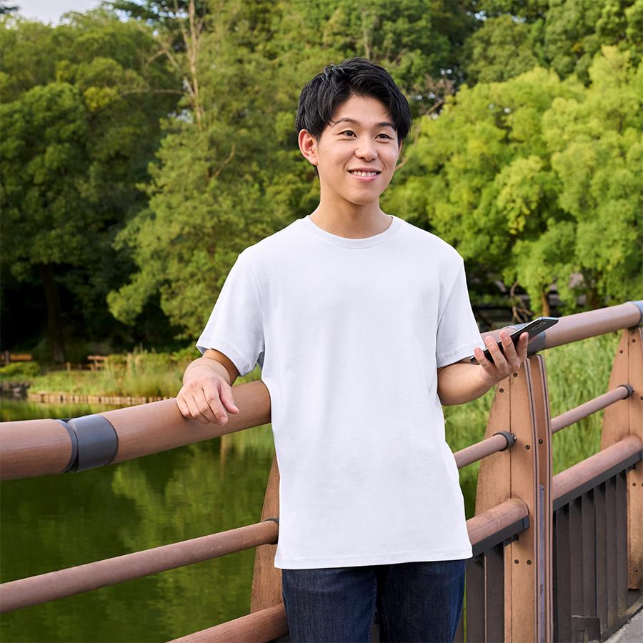 Tシャツ メンズ 半袖 無地 日本製 ブランド 接触冷感 白 綿100% 厚手