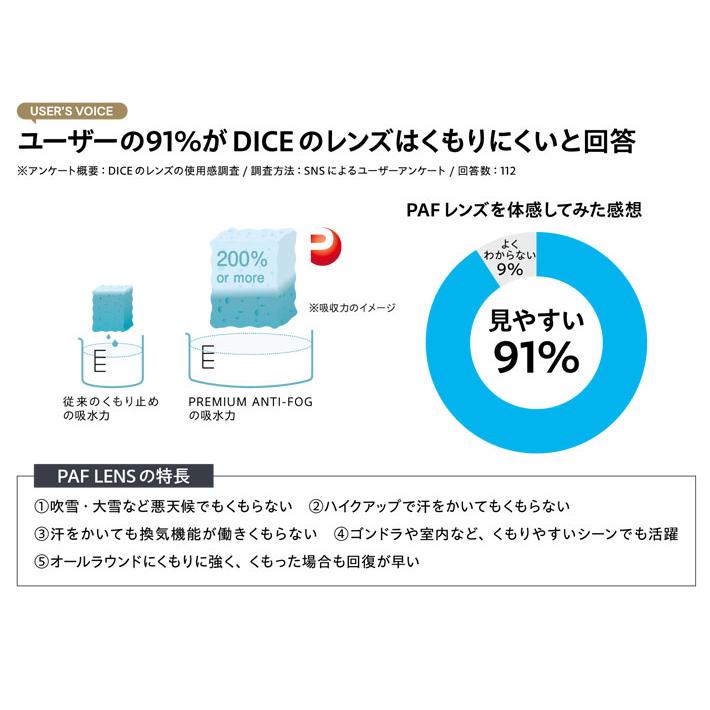 DICE（ダイス） 予約商品 26-27 DICE GOGGLES ゴーグル SHOWDOWN