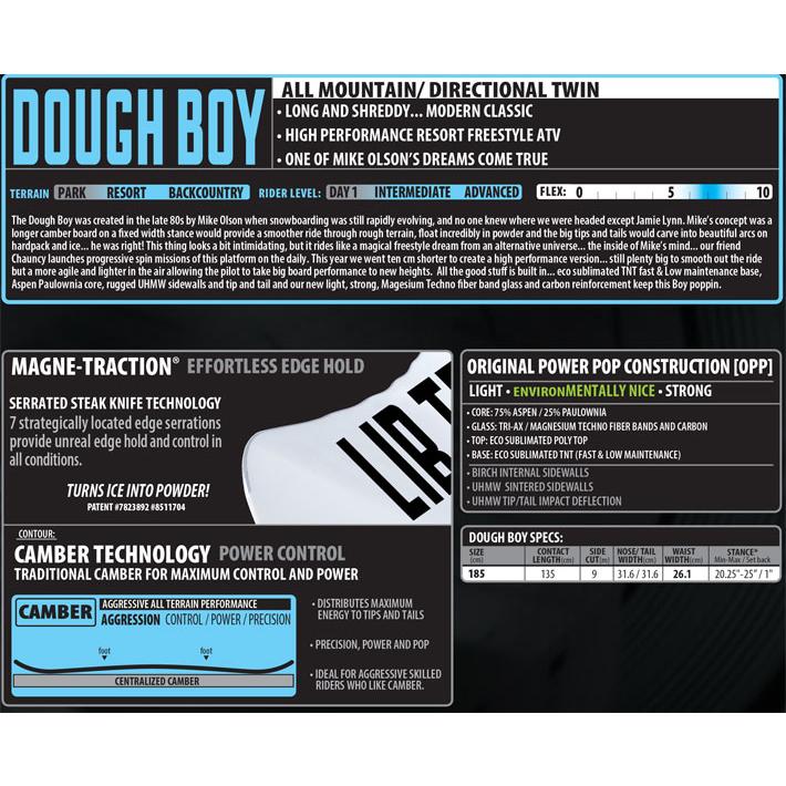 予約 26-27 LIB TECH リブテック スノーボード DOUGH BOY ドウボーイ 185cm 板 2026 2027 日本正規品の画像