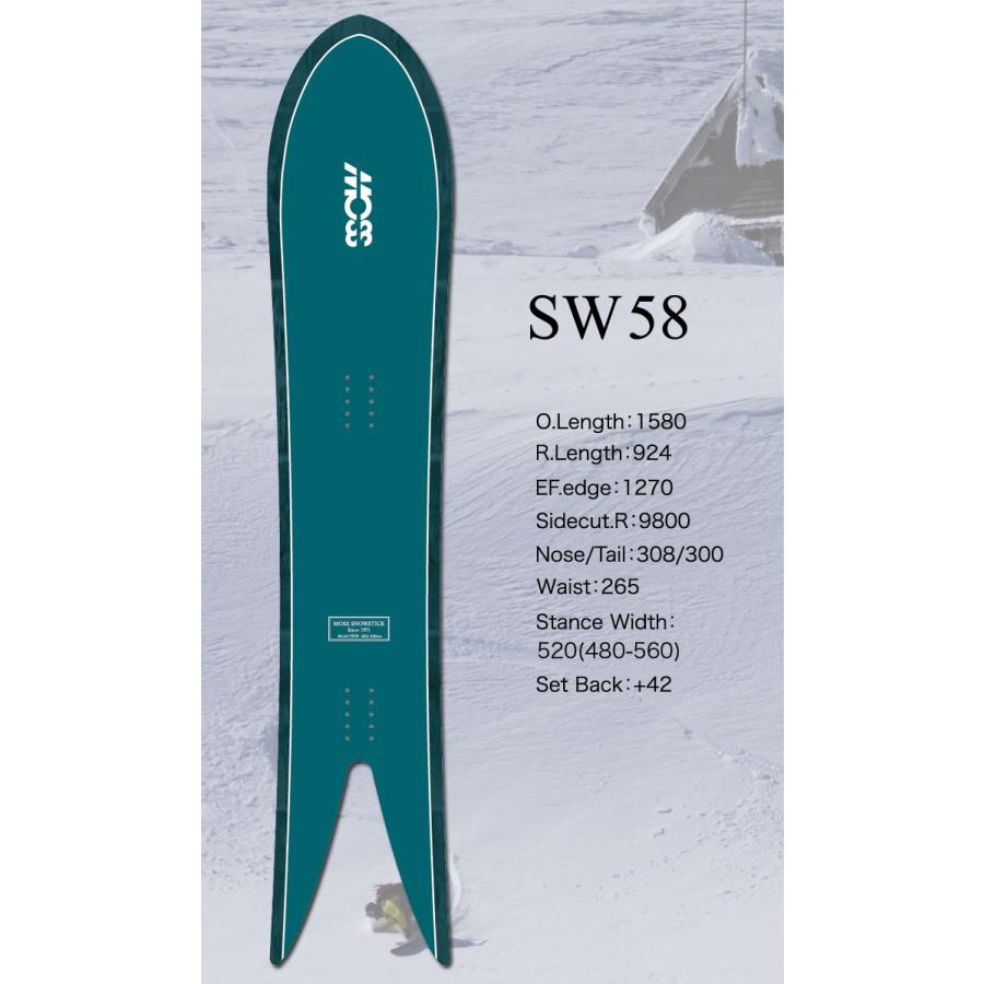 [訳アリ特別価格]　22-23　MOSS　スノボ　スノーボード　送料無料　58SW　モス　SNOWSTICK　スノースティック　パウダーボード　158cm　POWDER　板112,400円