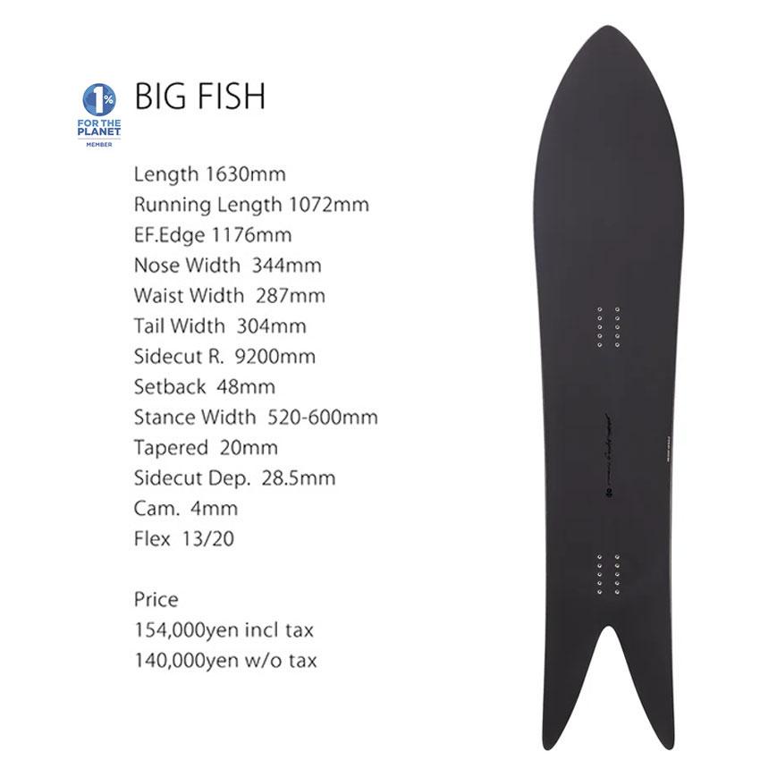 予約 26-27 GENTEMSTICK ゲンテンスティック BIG FISH 163cm ビッグフィッシュ スノーボード パウダーボード アクセルキャンバー 板 2026 2027 爆買の画像