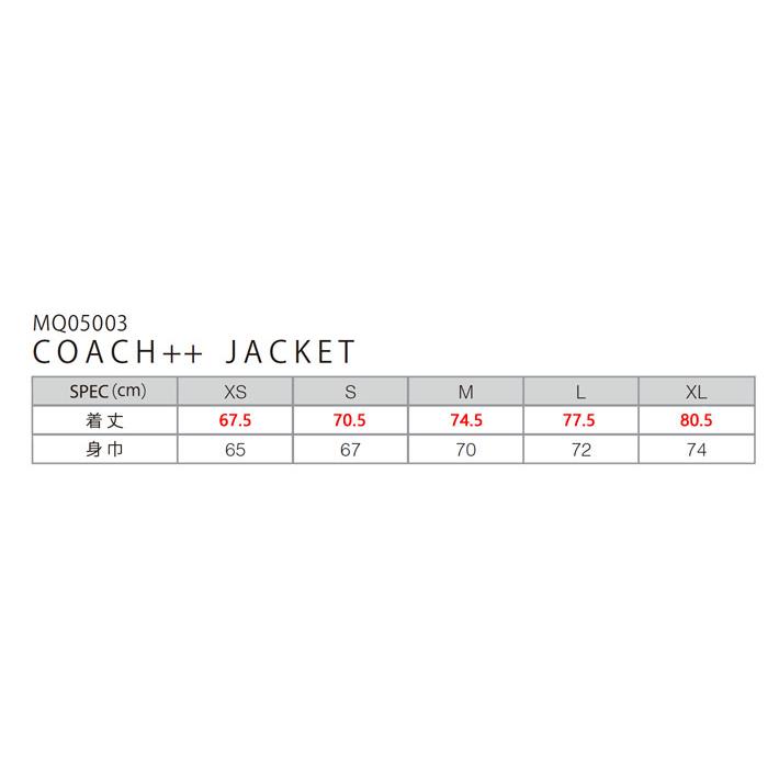 在庫限り 24-25 MARQLEEN マークリーン COACH++ JACKET コーチ ジャケット MQ05003 ユニセックス ウェア  000／990／900／700／400／800／001／991／005／995の画像