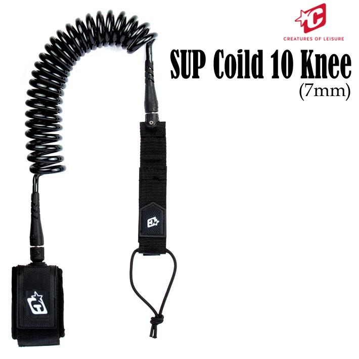 2020 CREATURES サーフィン SUP コイルリーシュ ひざ用 SUP COILED 10ft KNEE クリエイチャー コイルコード パワーコード 8mm｜follows