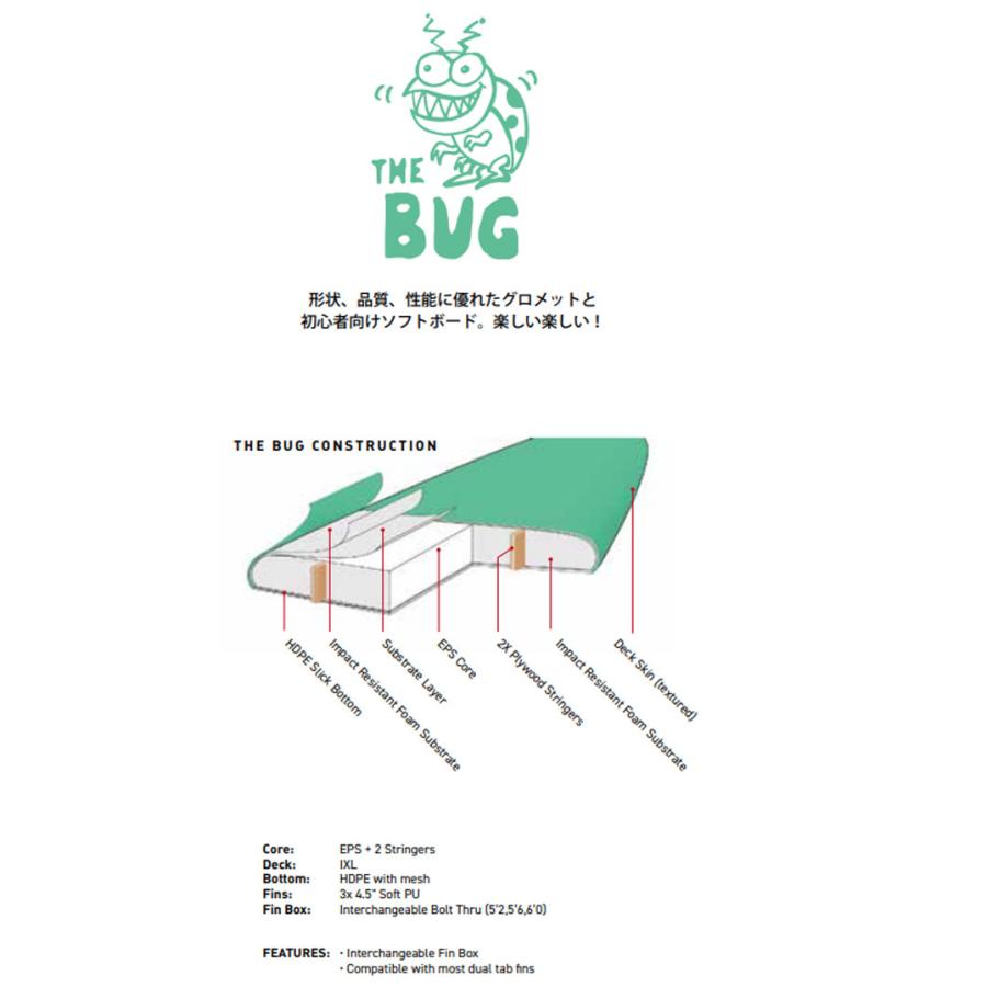 OCEAN＆EARTH オーシャンアンドアース サーフボード THE BUG SOFTBOARD 