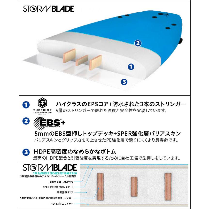 STORMBLADE ストームブレード ソフトボード 8ft SURFBOARD 8'0 2+1 FIN サーフボード サーフィン [営業所留め送料無料]｜follows｜07