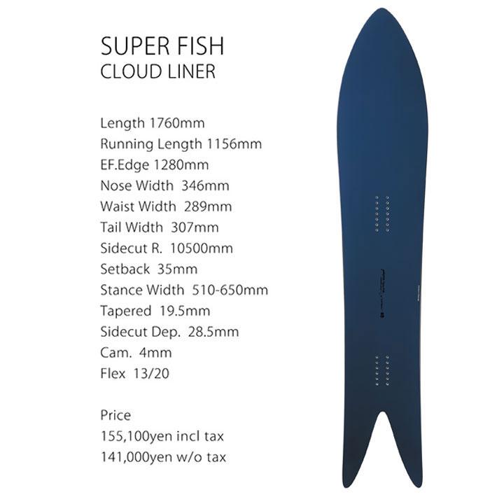 予約 26-27 GENTEMSTICK ゲンテンスティック SUPER FISH CLOUD LINER 176cm スーパーフィッシュ クラウドライナー スノーボード パウダーボード 爆買の画像