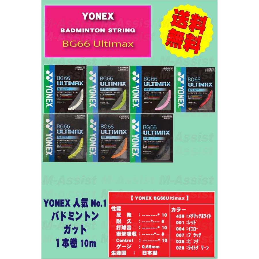 YONEX（ヨネックス） YONEX BG66UM BG66 ULTIMAX BADMINTON ガット 細