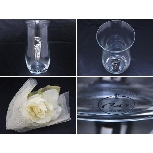 Car ガラス花瓶 花器 フラワーベース カラーのプレート付き クリア (L115400 クリア)｜fontana2014｜03