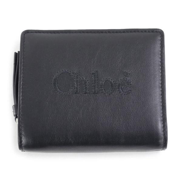 【アウトレットセール】訳あり クロエ Chloe 財布 CHLOE SENSE COMPACT WALLET センス カーフ 折財布 ブラック×ホワイト (CHC23SP867I10 001 BLACK) 23SS｜fontana2014｜02