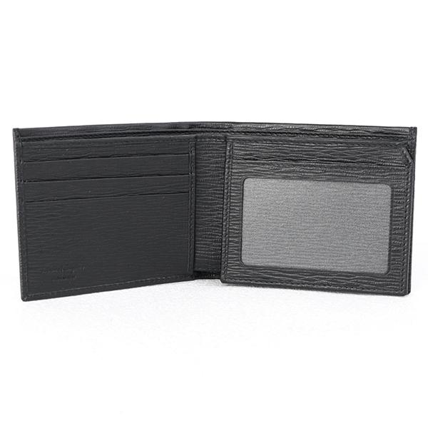 【極美品】SalvatoreFerragamo カーフレザー 折財布 ブラック FERRAGAMO（フェラガモ） 【並行輸入品】サルヴァトーレ Salvatore
