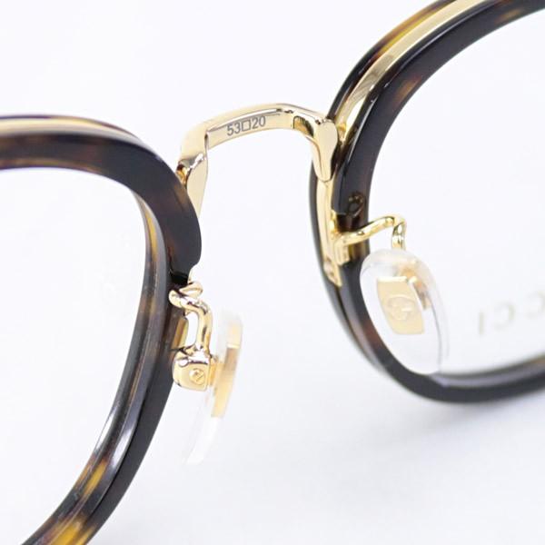 グッチ GUCCI メンズ メガネフレーム ウェリントン ダークブラウン 