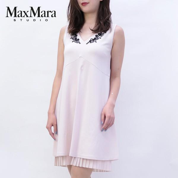 当店限定 在庫一掃セール 18年春夏 マックスマーラ ステュディオ Maxmara Studio ノースリーブ ワンピース ベージュ Ottanta Be 02 新品 Etechnologies Shop