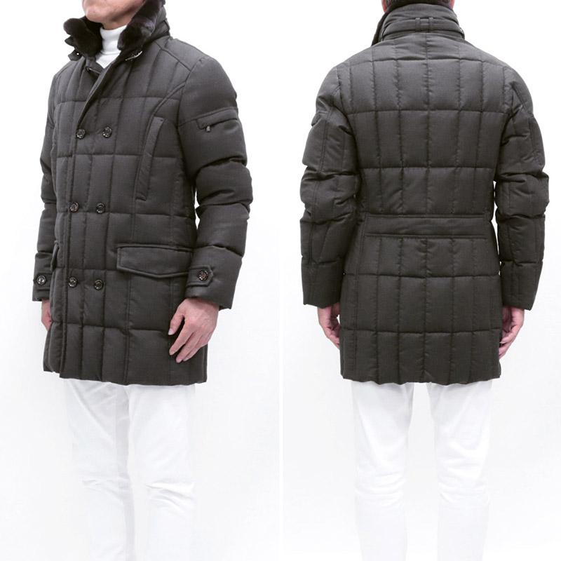 お試し価格 ウール モリス メンズ Moorer ムーレー カシミア 新作 22aw 23aw Brown ブラウン Morris L ダウンジャケット ダブルブレスト アウター ダウンコート サイズ 50サイズ qhema Com
