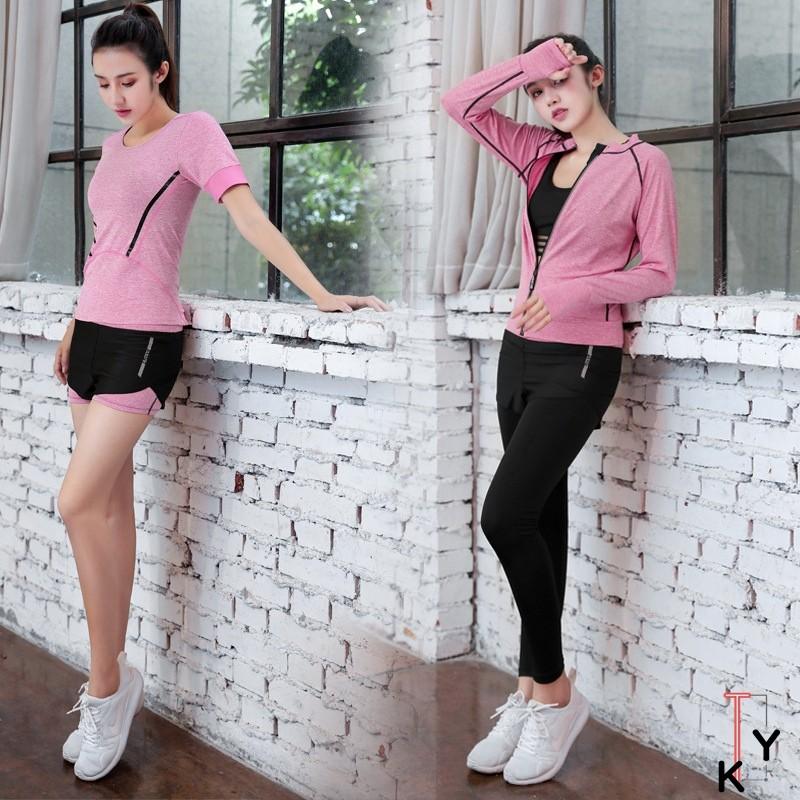 トレーニングウェア レディース ランニングウェア 5点セット 上下 ヨガウェア フィットネス 吸汗速乾 トップス ハーフパンツ レギンス 40代30代 代 Fo19spt08 Fontier Tokyo 通販 Yahoo ショッピング