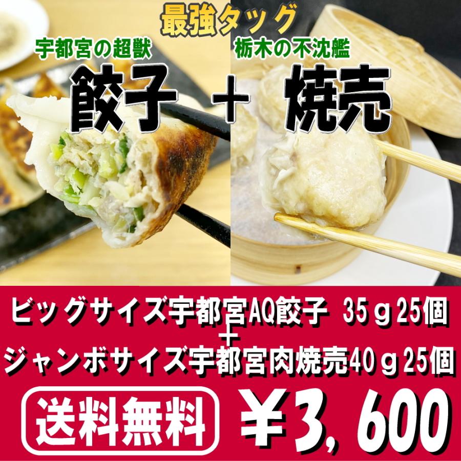 送料無料 冷凍餃子 宇都宮AQ餃子肉焼売セット  宇都宮 餃子 ぎょうざ ギョーザgyouza 餃子焼売セット シュウマイ シューマイ｜foodjam