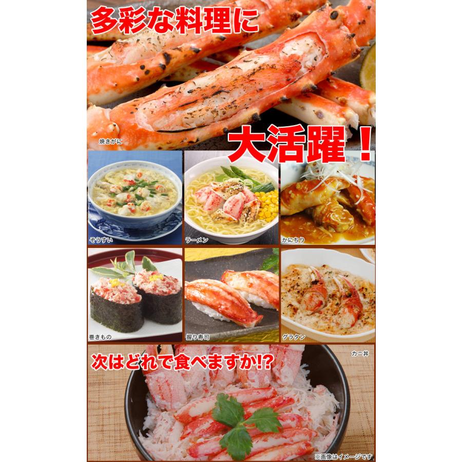 タラバガニ ボイル ハーフカット 総重量 800g 前後 ポーション ビードロ 棒肉 剥き身 剥身 カット 脚 足 たらば タラバ カニ 蟹_12