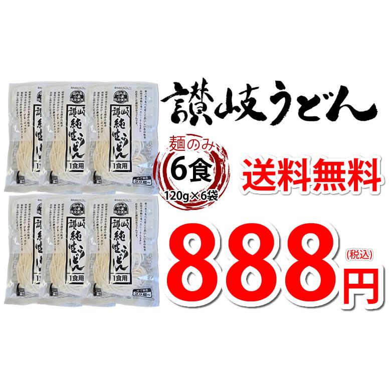 うどん 讃岐うどん 早ゆで5分 送料無料 6食（120g×6袋） 生麺 本場讃岐