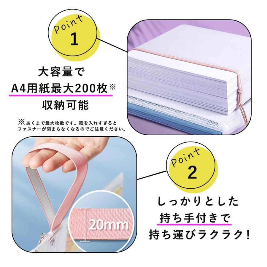 PASTEL（etranger di costarica） ジッパーファイル 5色セット A4対応