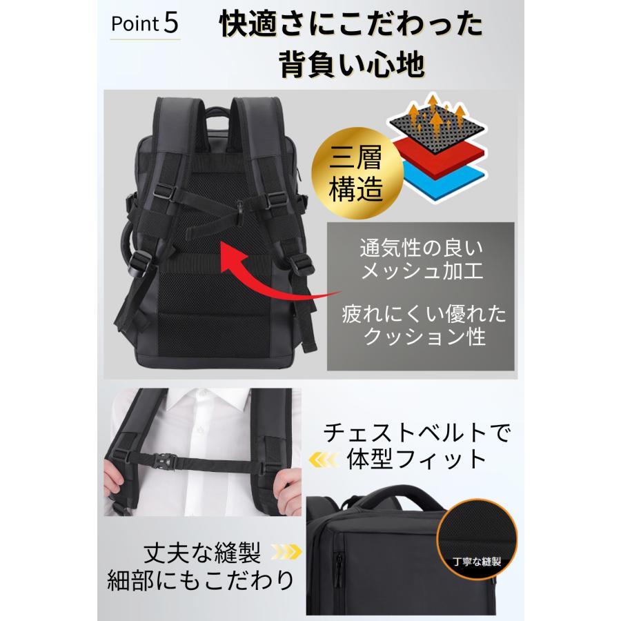 ビジネスリュック メンズ 大容量 4way 撥水 拡張可能 通勤 通学 出張