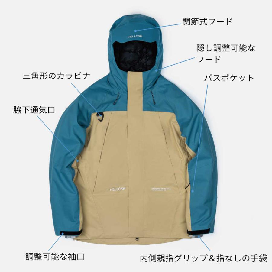HELLOW TRACE JACKET スノーボードウェア フーディー ジャケット 男女
