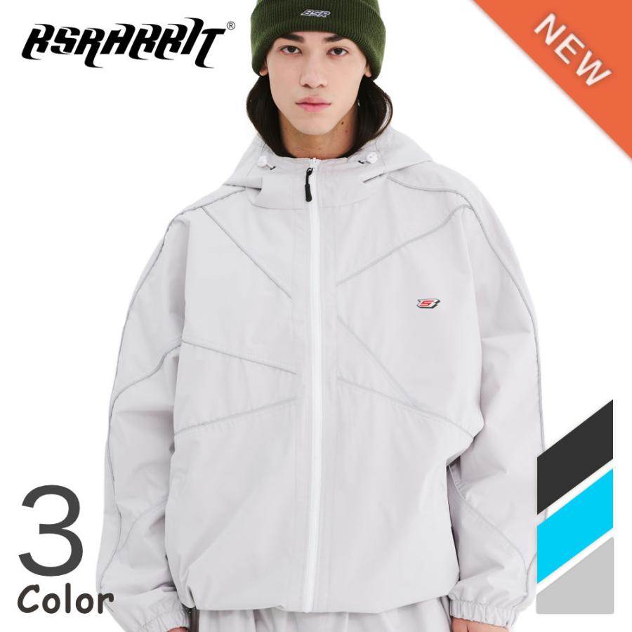 BSRABBIT スノーボードウェア Mサイズ ホワイト BSRABBIT SPIDERWEB HOODED JACKET スノーボードウェア フーディー