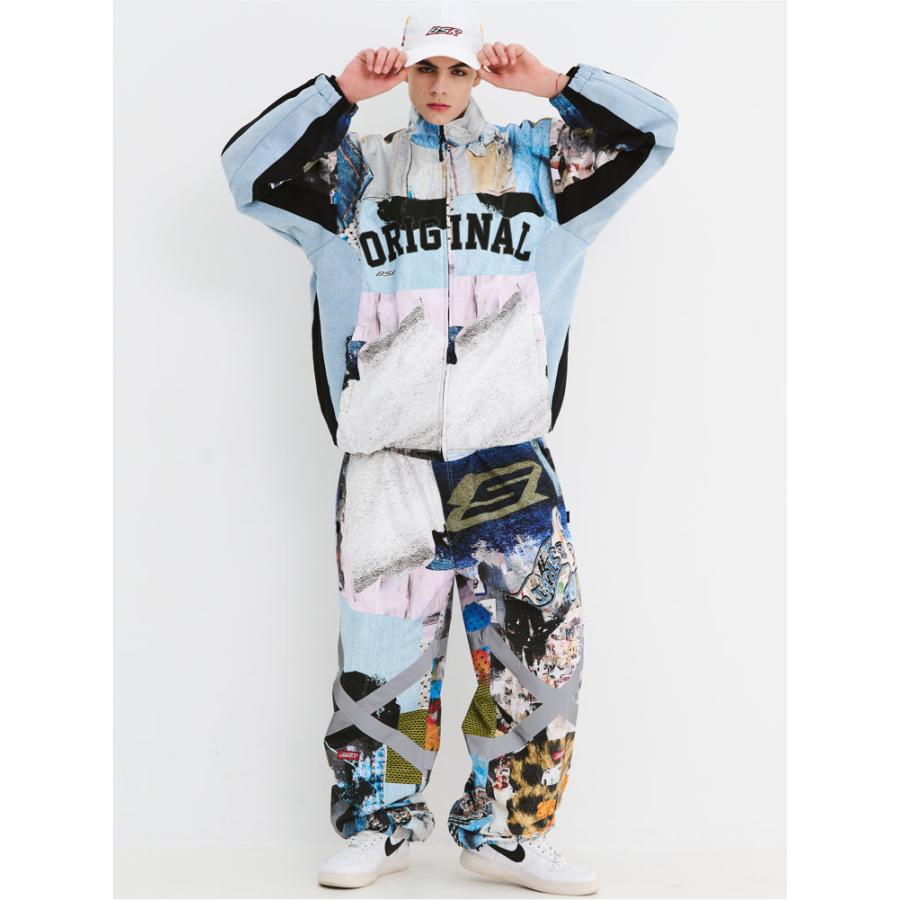 BsRabbit ウェア ワイドジョガーパンツ ビーエスラビット ストライプスポーティースーパーワイド