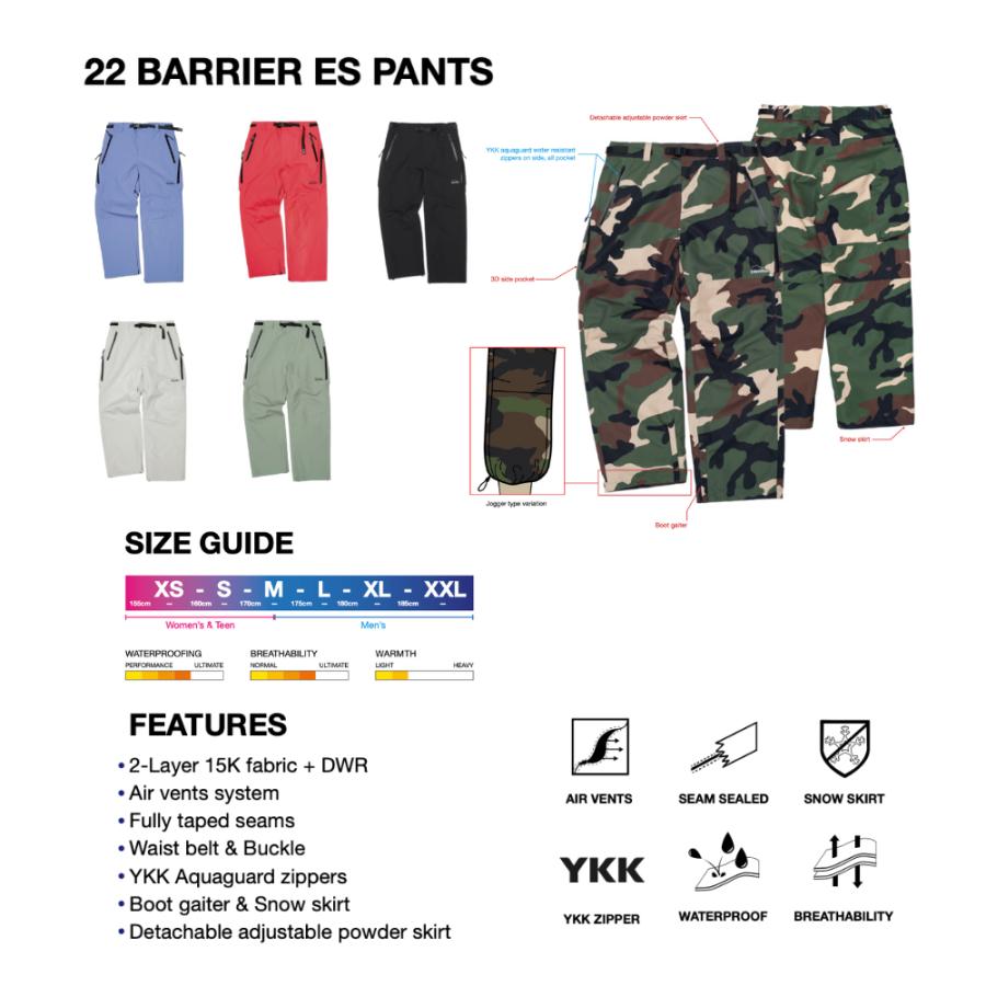 DIMITO 22 BARRIER ES PANTS 防水 防寒 パンツ ボトムス ズボン メンズ レディース ブランド キッズ スノーボード アウトドア 秋冬 スポーツ S M L XL 送料無料の画像