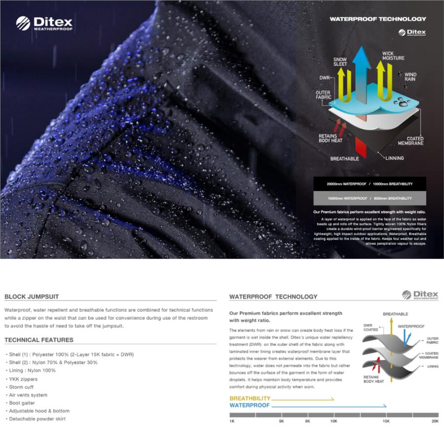 DIMITO BLOCK JUMPSUIT 防水 ジャンプスーツ メンズ レディース キッズ 防寒 つなぎ オールインワン スノボ 秋冬 スポーツ アウトドア ブランド 送料無料 防水 スポーツ