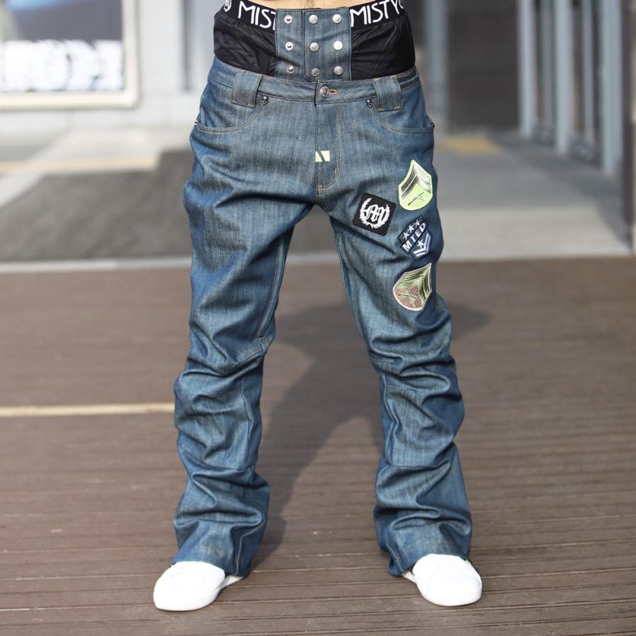 リアル デニム スノーボード パンツ Mistyeyed パウダーガード付き ニューブラックデニム ニューインディゴ ブルー 細見のシルエット Me1100 足あと工房 通販 Yahoo ショッピング