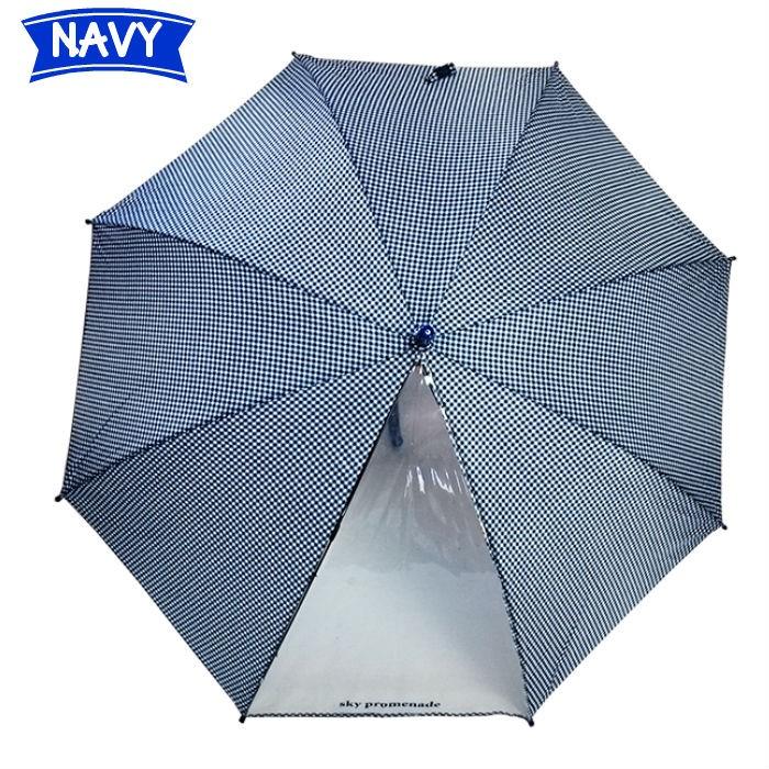 傘 キッズ 子供用 55cｍ 男の子 女の子 ギンガムチェック 透明窓付き グラスファイバー ワンタッチジャンプ 05 At1290 Foot レイン 通販 Yahoo ショッピング