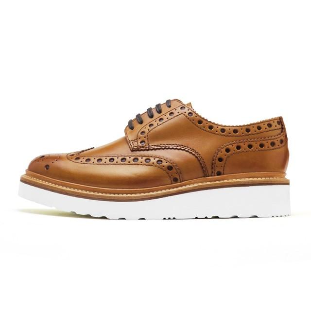 グレンソン 靴 ウィングチップ GRENSON（グレンソン） アーチーV ウィングチップ タン カーフレザー