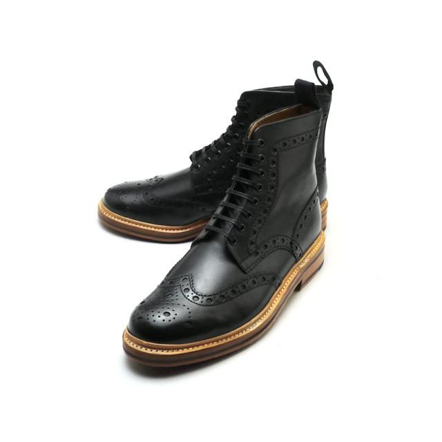 GRENSON（グレンソン） フレッド ウイングチップ ブーツ ブラック 