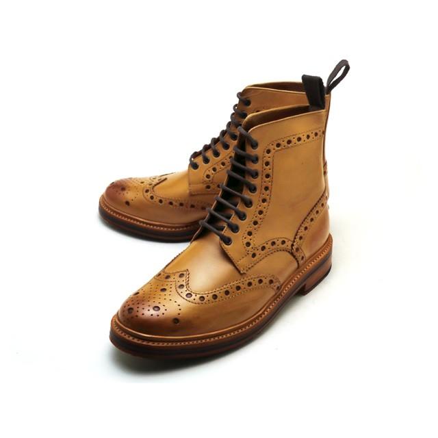 GRENSON（グレンソン） フレッド ウイングチップ ブーツ タン カーフ