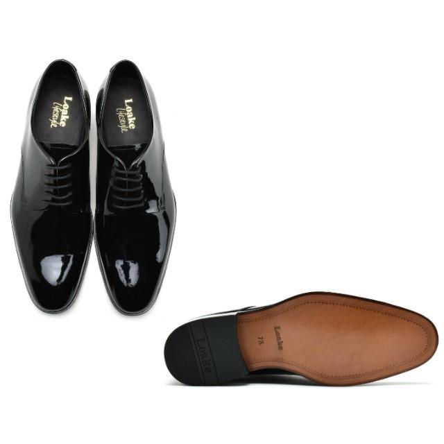 Loake（ローク） プレーントゥ Loake BOW B ブラックパテント メンズ