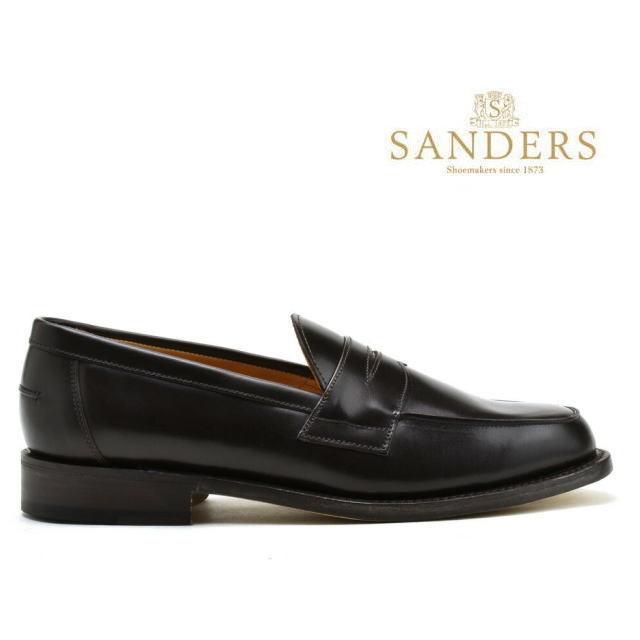 サンダース 靴 ローファー スリッポン SANDERS 9486TD ダークブラウン メンズ ビジネス