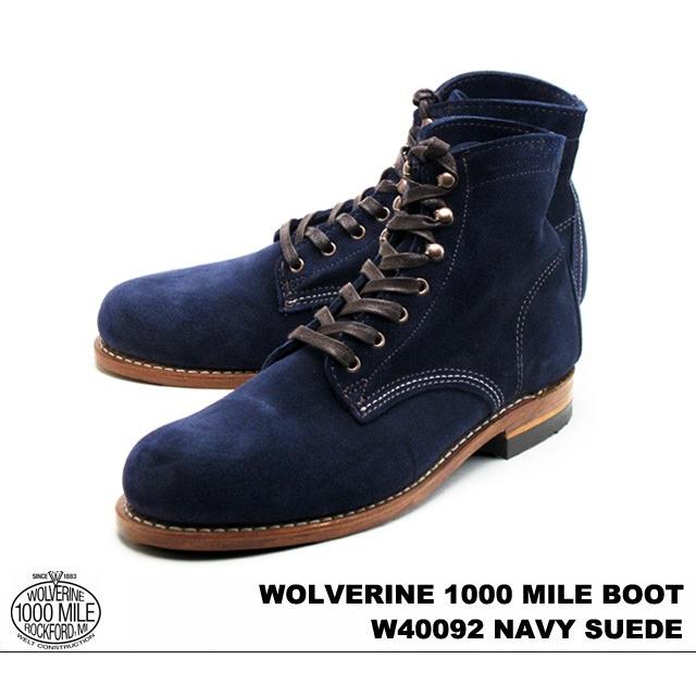 WOLVERINE ウルヴァリン 1000マイルブーツ ネイビー スエード WOLVERINE ウルヴァリン 1000マイルブーツ ネイビー スエード